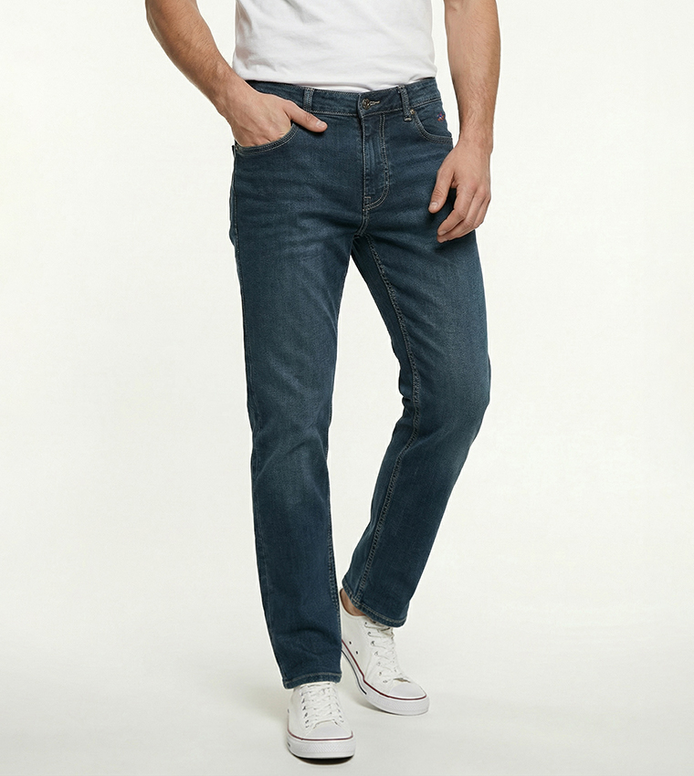 Washed Mid Rise Slim Fit Jeans