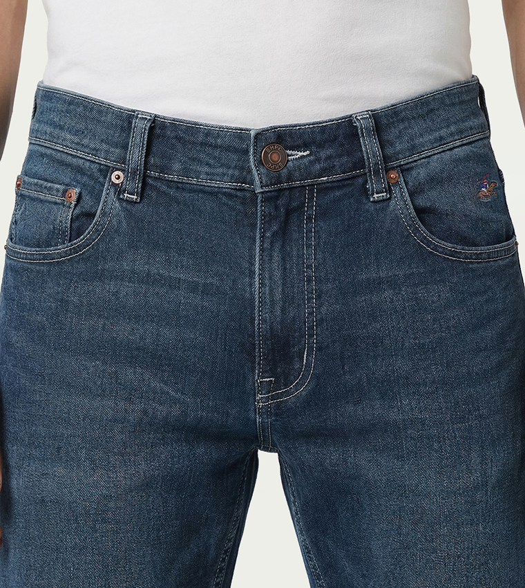 Washed Mid Rise Slim Fit Jeans