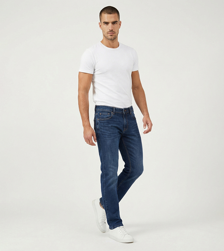 Washed Mid Rise Skinny Fit Jeans
