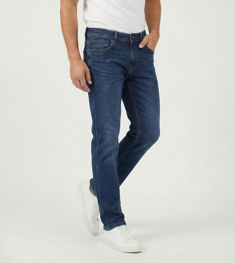 Washed Mid Rise Skinny Fit Jeans