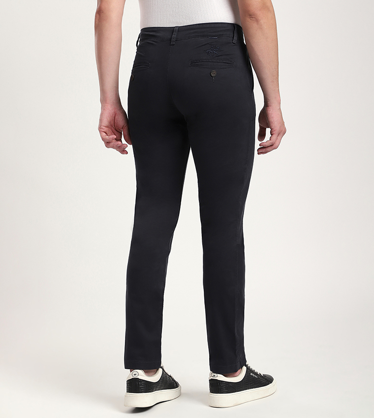 Solid Slim Fit Formal Pants
