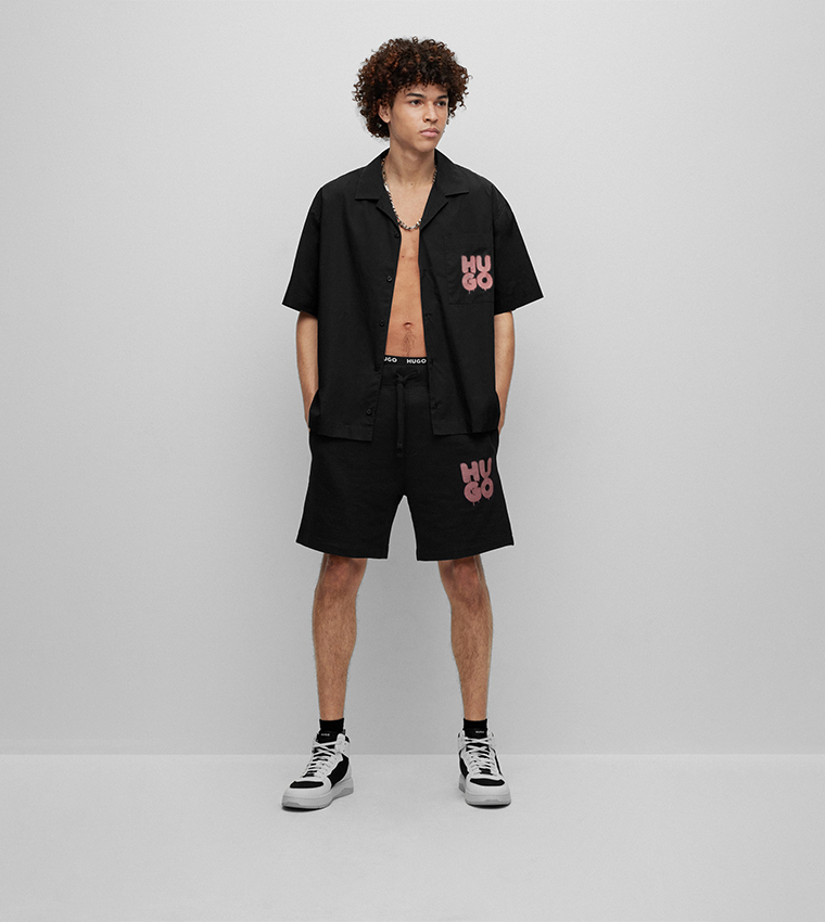 Oversized-Fit Shirt with Graffiti-Style Logo