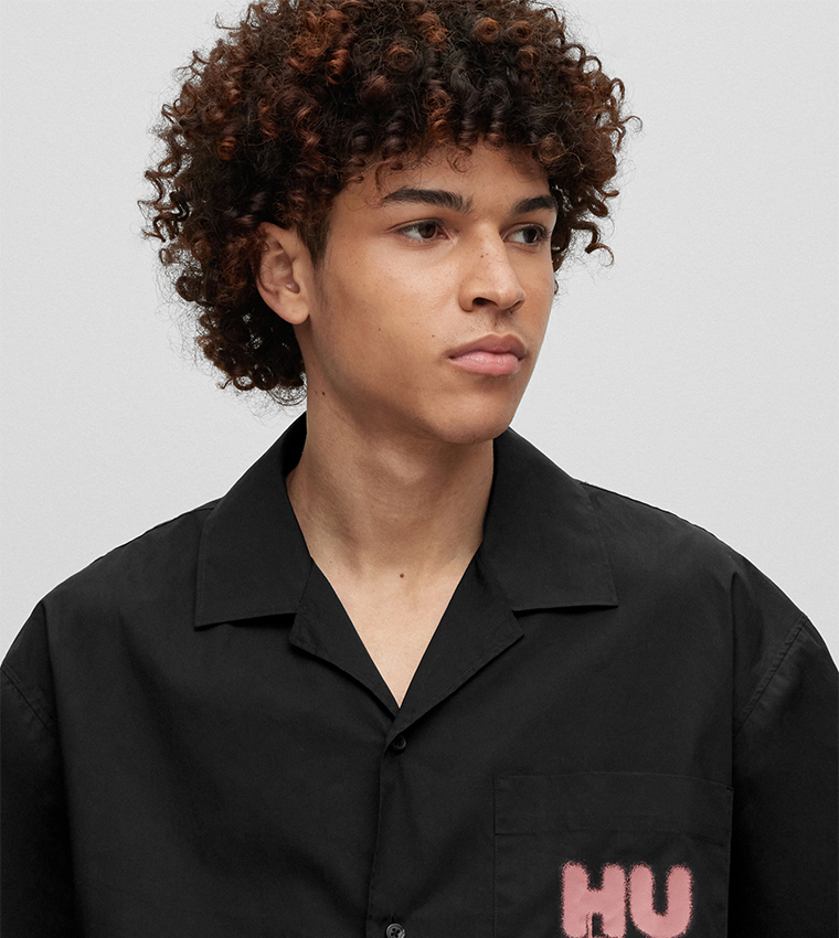Oversized-Fit Shirt with Graffiti-Style Logo