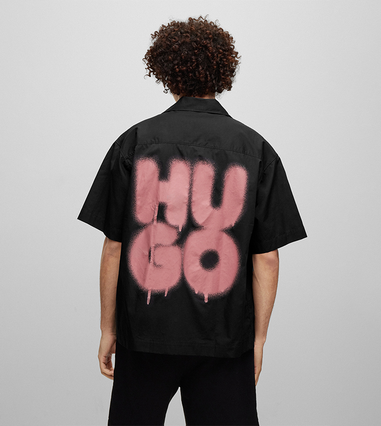 Oversized-Fit Shirt with Graffiti-Style Logo