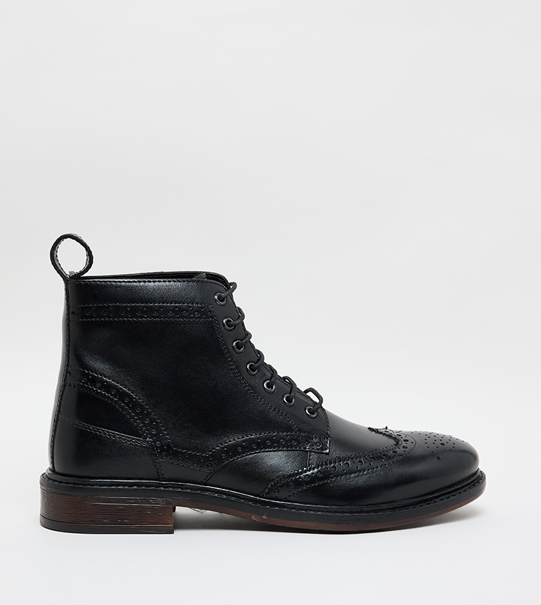 Solid Bruges Brogue Boots