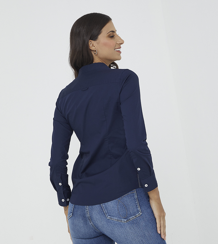 Logo Embroidered Long Sleeves Shirt