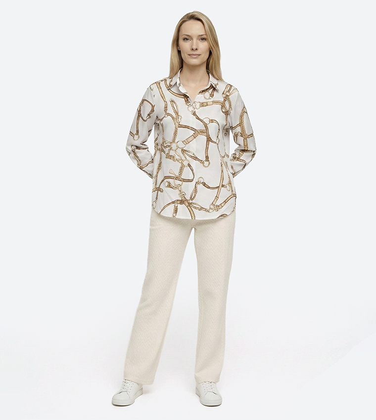 Printed Long Sleeves Button Down Shirt