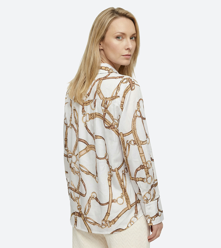 Printed Long Sleeves Button Down Shirt