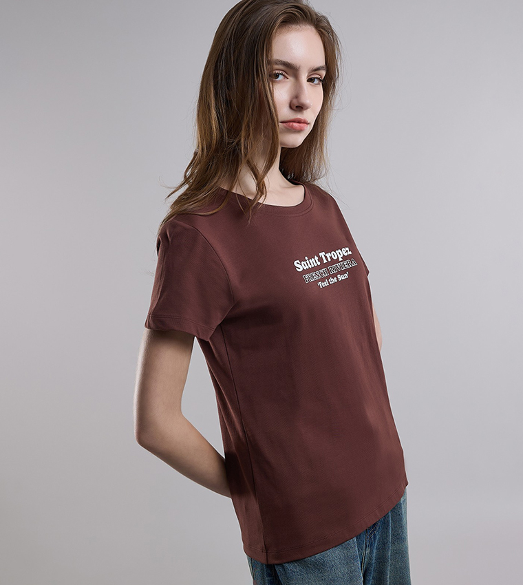R&B  Short Sleeve T-Shirts - Brown Short Sleeve T-Shirts