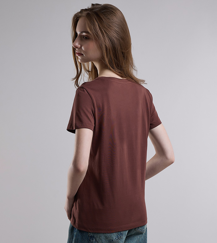 R&B  Short Sleeve T-Shirts - Brown Short Sleeve T-Shirts