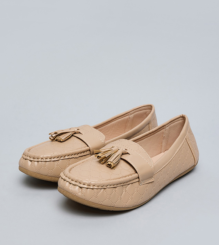 Textured Slip-On Loafers