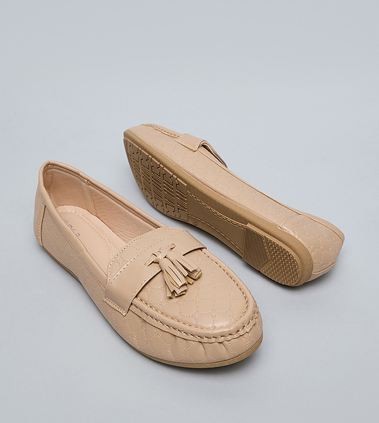 Textured Slip-On Loafers