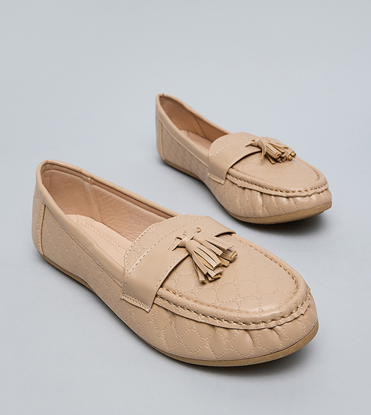 Textured Slip-On Loafers