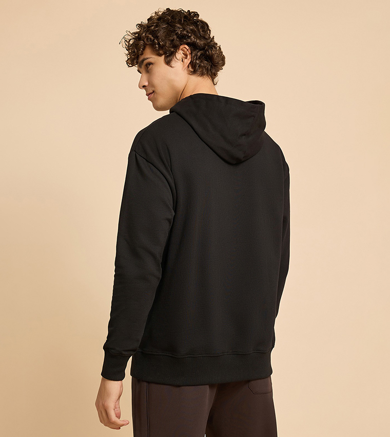 Printed Hoodie with Long Sleeves