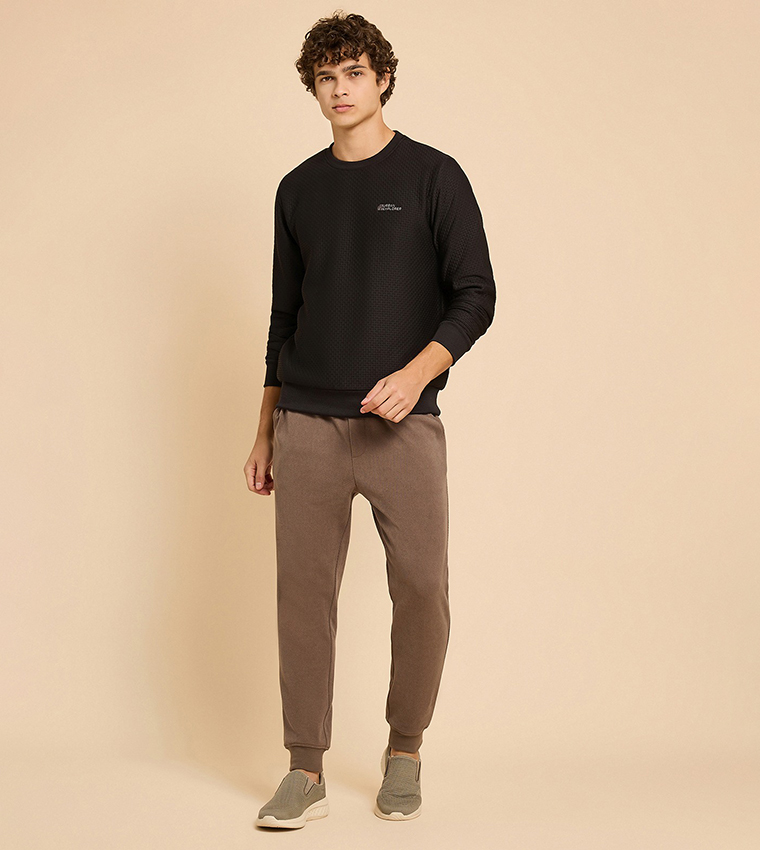 Print Detail Sweatshirt with Crew Neck and Long Sleeves