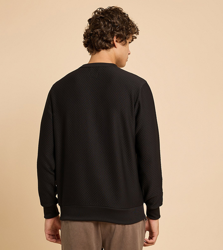 Print Detail Sweatshirt with Crew Neck and Long Sleeves