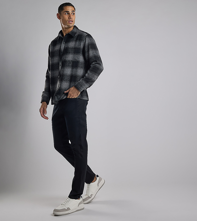 Solid Woven Pants with Button Closure