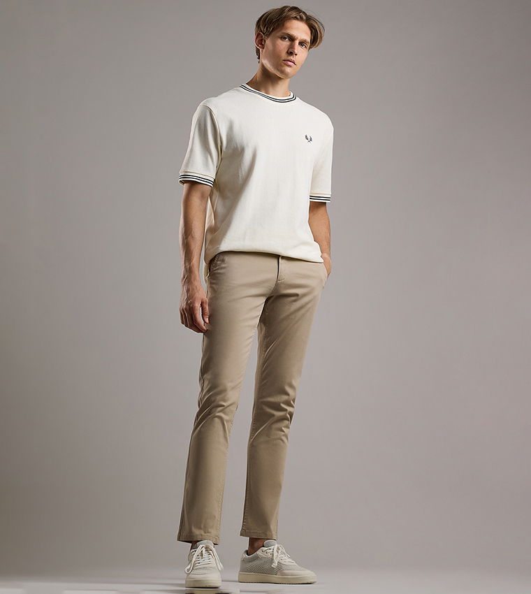 Solid Chinos with Button Closure