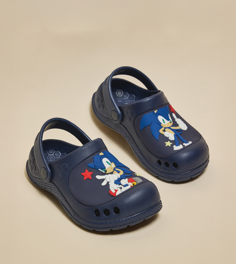Sonic Print Slingback Clogs