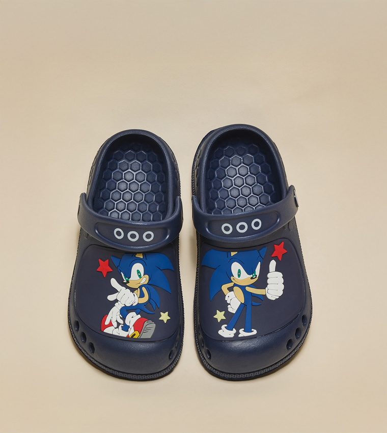 Sonic Print Slingback Clogs