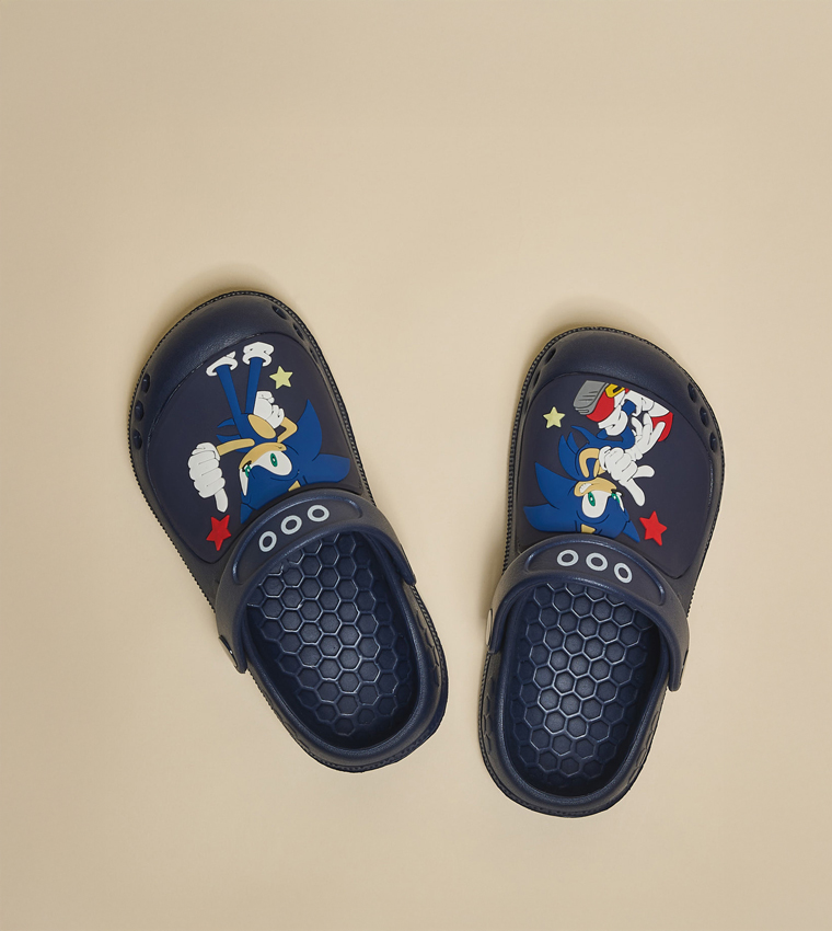 Sonic Print Slingback Clogs