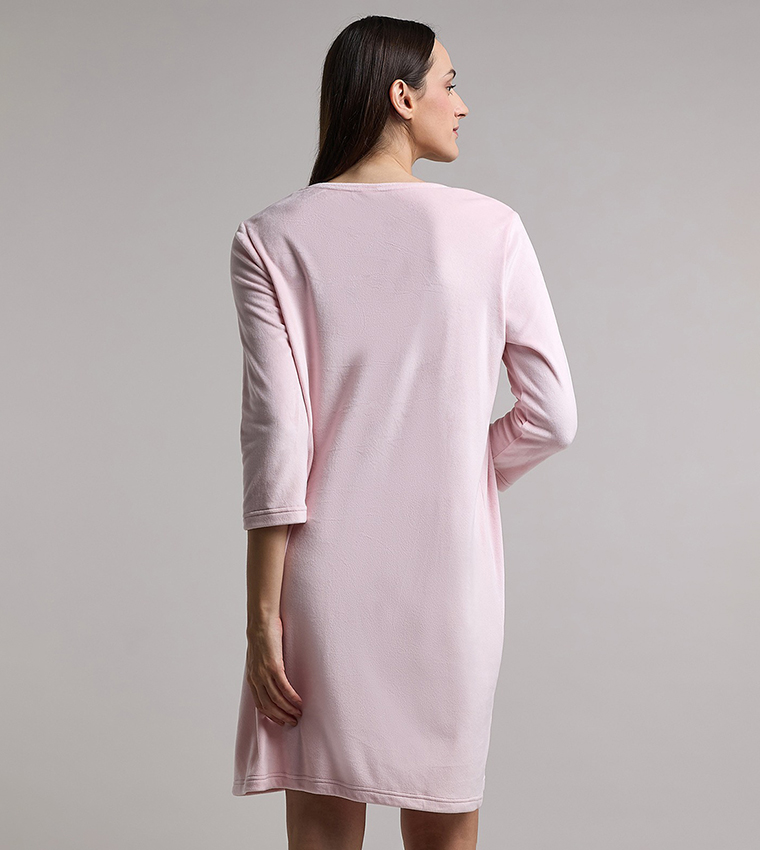 Hello Kitty Print Nightdress with Long Sleeves