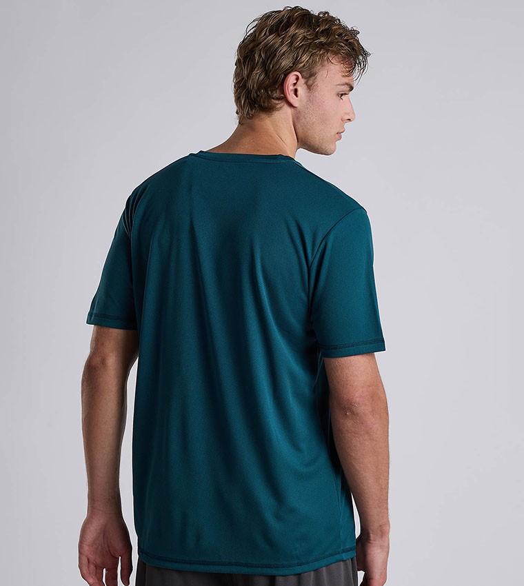 Printed Active T-Shirt with Short Sleeves