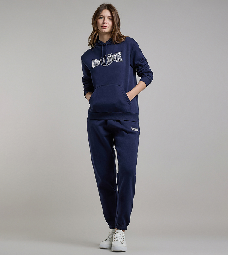 Printed Hoodie with Long Sleeves