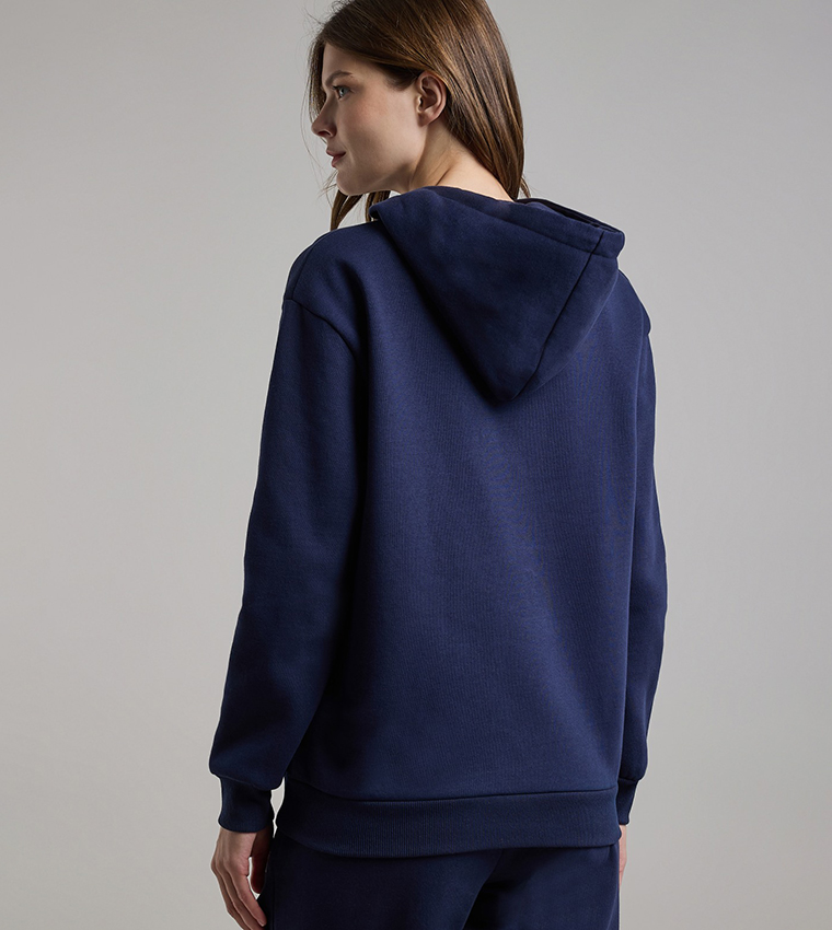 Printed Hoodie with Long Sleeves