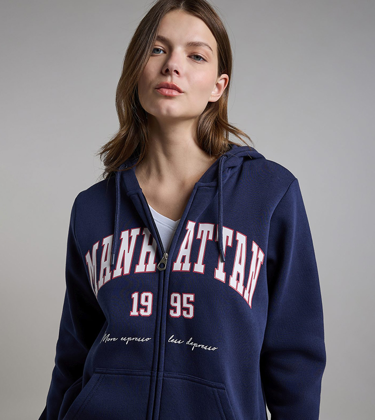 Printed Hooded Jacket with Long Sleeves