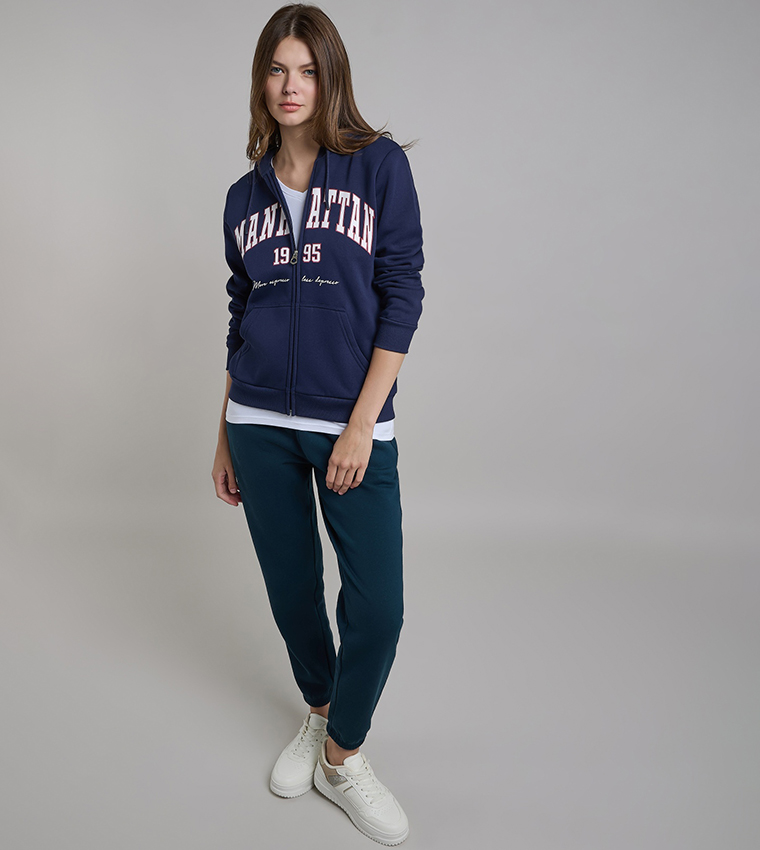 Printed Hooded Jacket with Long Sleeves