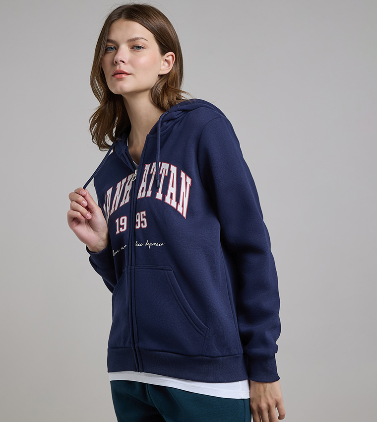 Printed Hooded Jacket with Long Sleeves