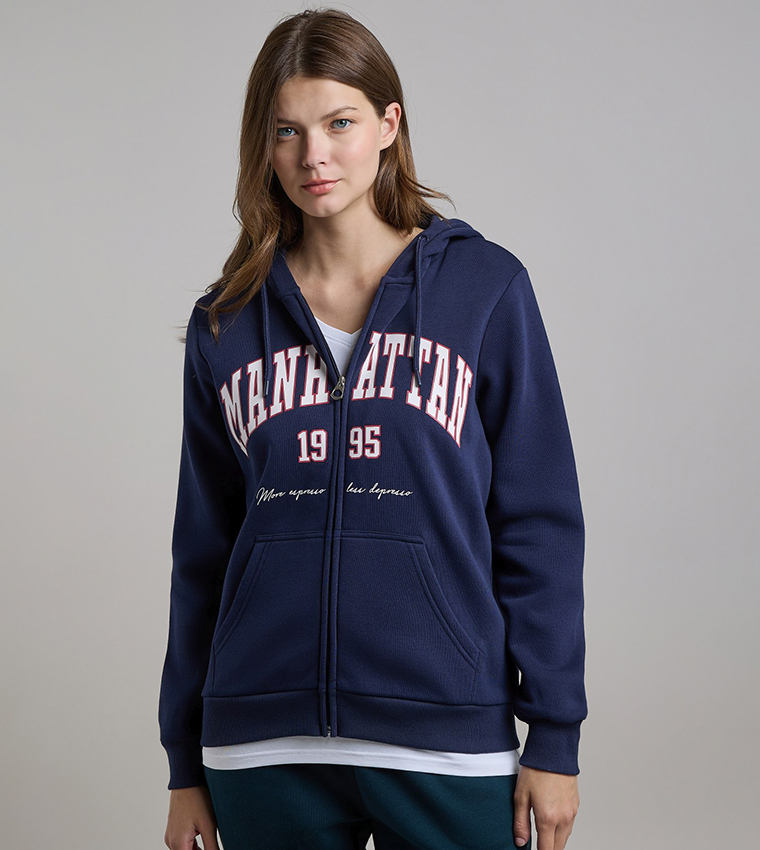 Printed Hooded Jacket with Long Sleeves