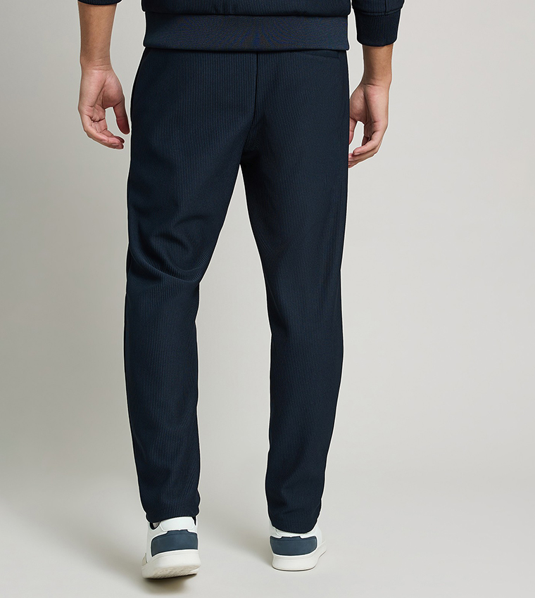 Ribbed Knit Pants with Drawstring Waist