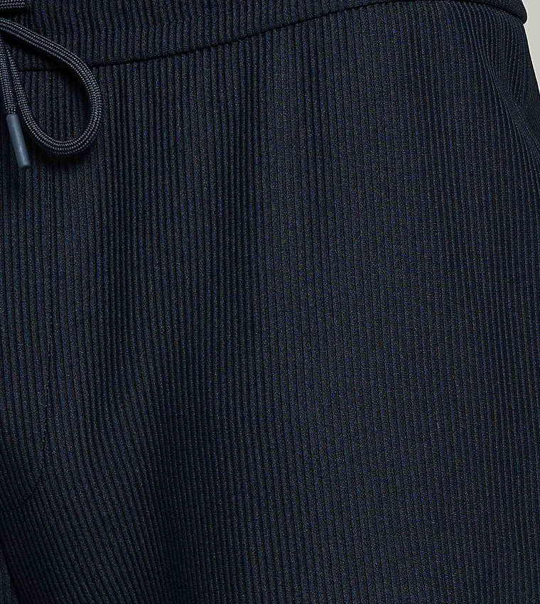 Ribbed Knit Pants with Drawstring Waist