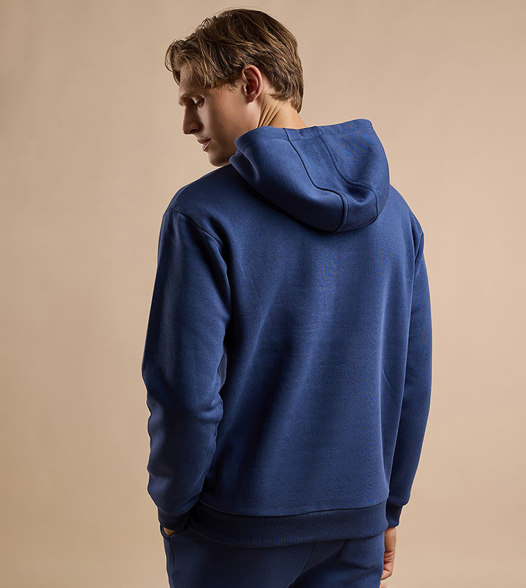Solid Hoodie with Long Sleeves