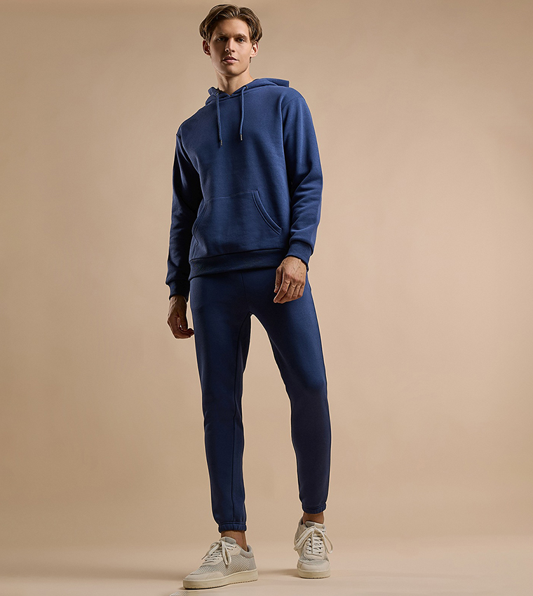 Solid Hoodie with Long Sleeves