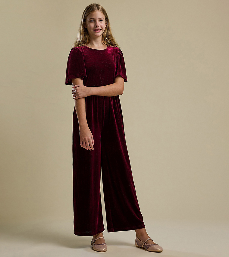 Solid Short Sleeves Jumpsuit