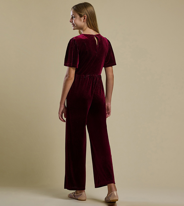 Solid Short Sleeves Jumpsuit