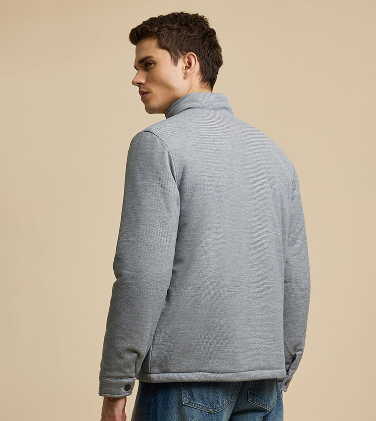 Solid Jacket with Snap-Button Closure