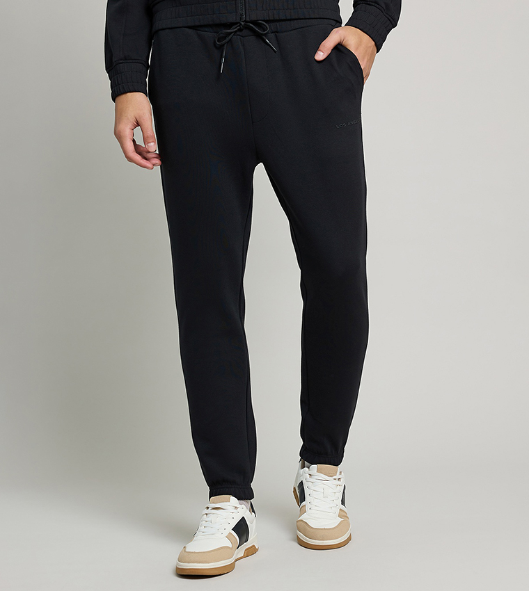 Solid Joggers with Drawstring Waist