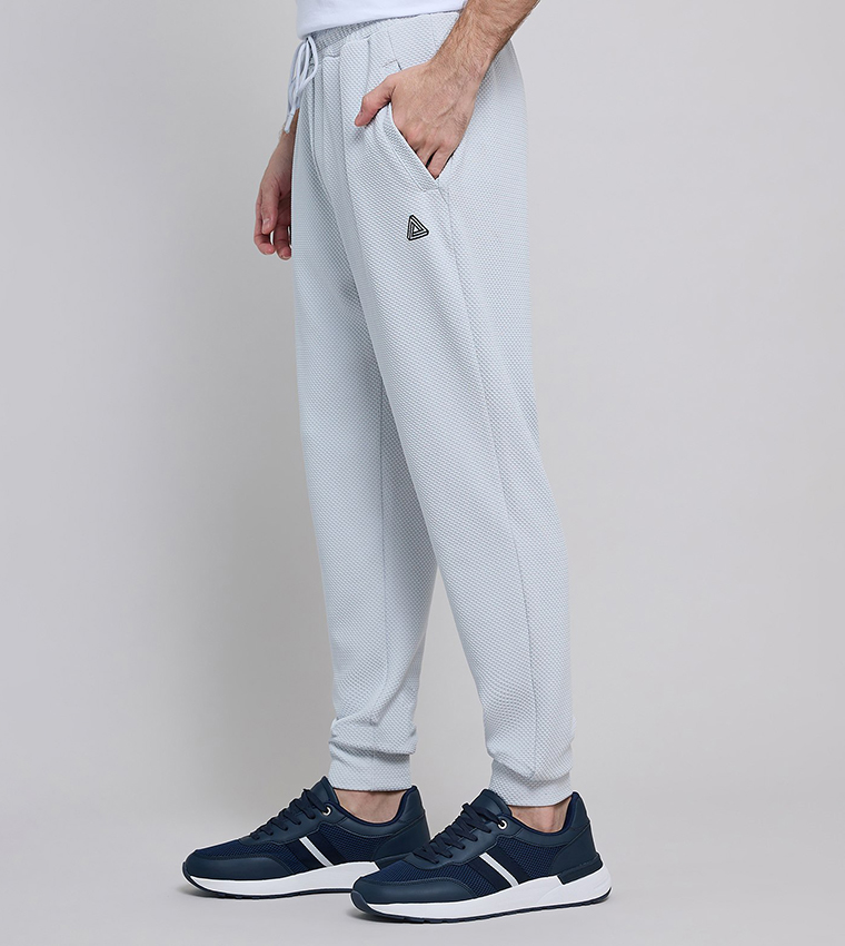 Textured Active Joggers with Drawstring Waist