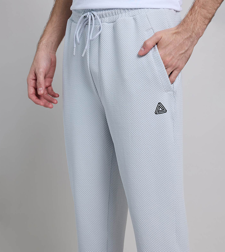 Textured Active Joggers with Drawstring Waist