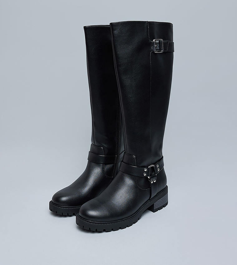 Textured Knee High Boots