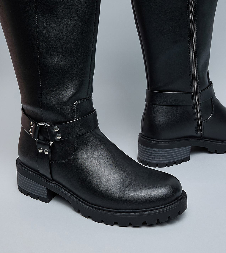 Textured Knee High Boots