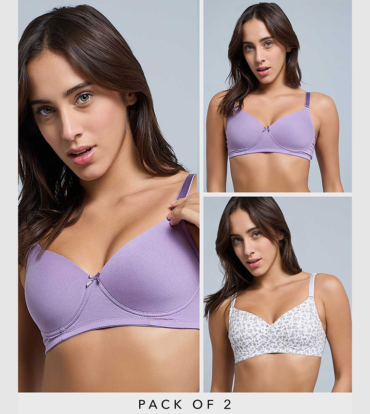 2 Pack Solid Underwire Bras