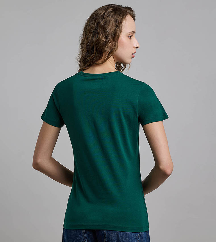Solid T-Shirt with Crew Neck and Short Sleeves