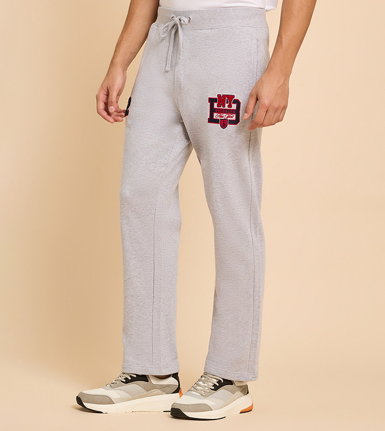 Appliqued Joggers with Drawstring Waist