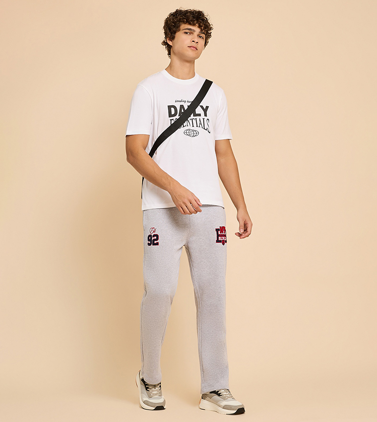 Appliqued Joggers with Drawstring Waist