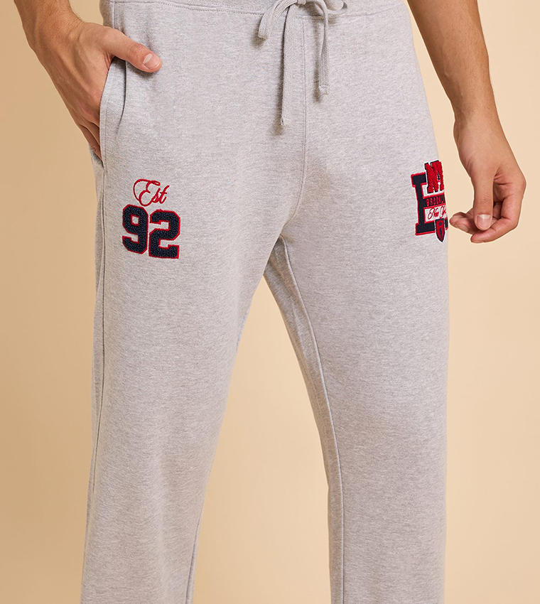 Appliqued Joggers with Drawstring Waist